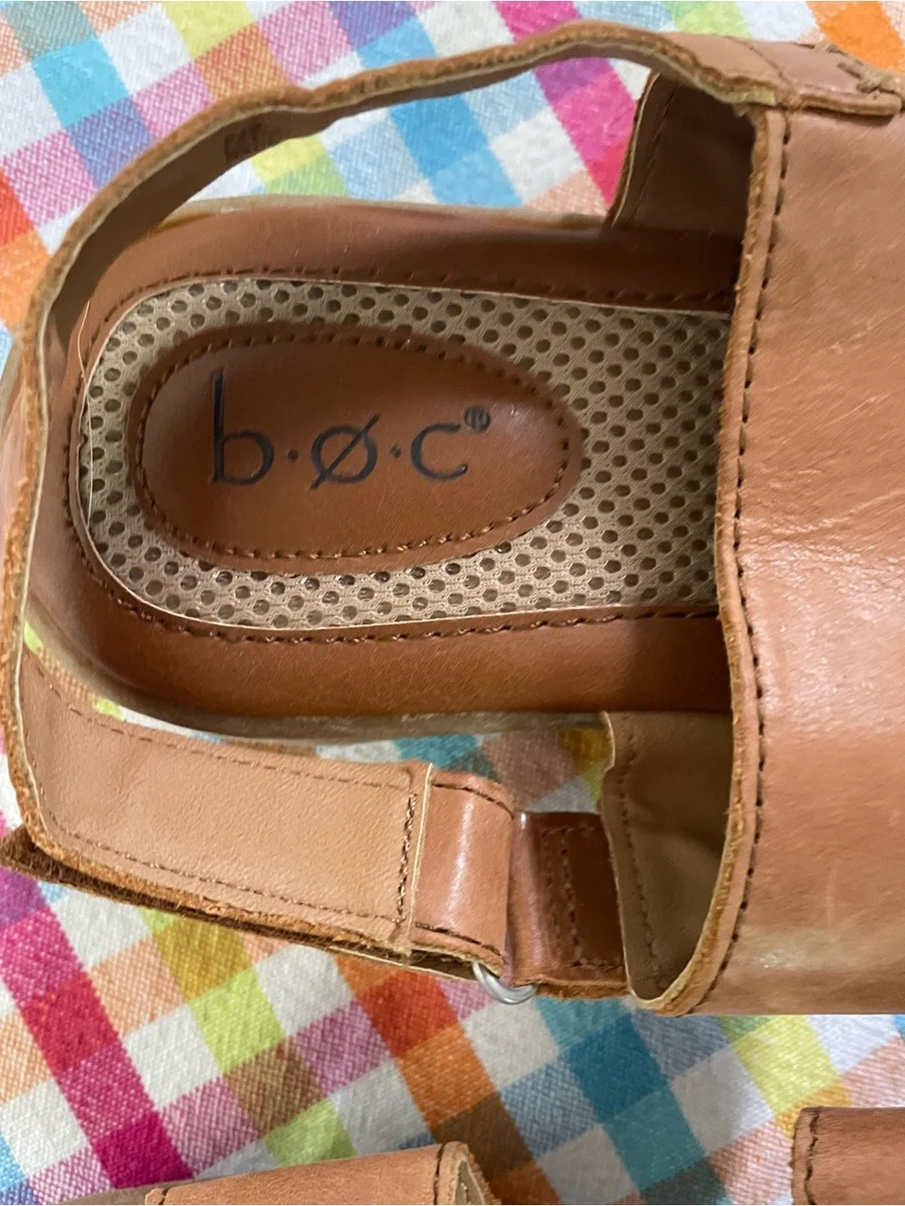 b.o.c. Tan Adjustable Strap Comfort Sandals •Sz 9